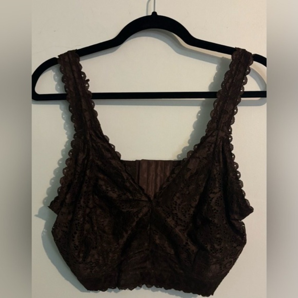 Parfait Womens Brown‎ Lace Bra Bralette 38H Adjustable Straps